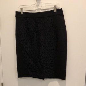 Loft blue and black pencil skirt